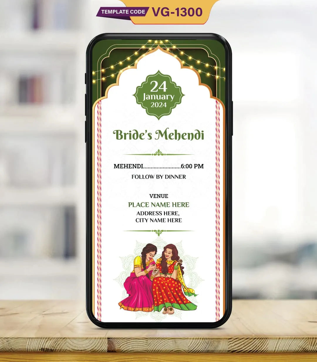 Multiple Event Wedding Invitation PDF Cards | VG-1300