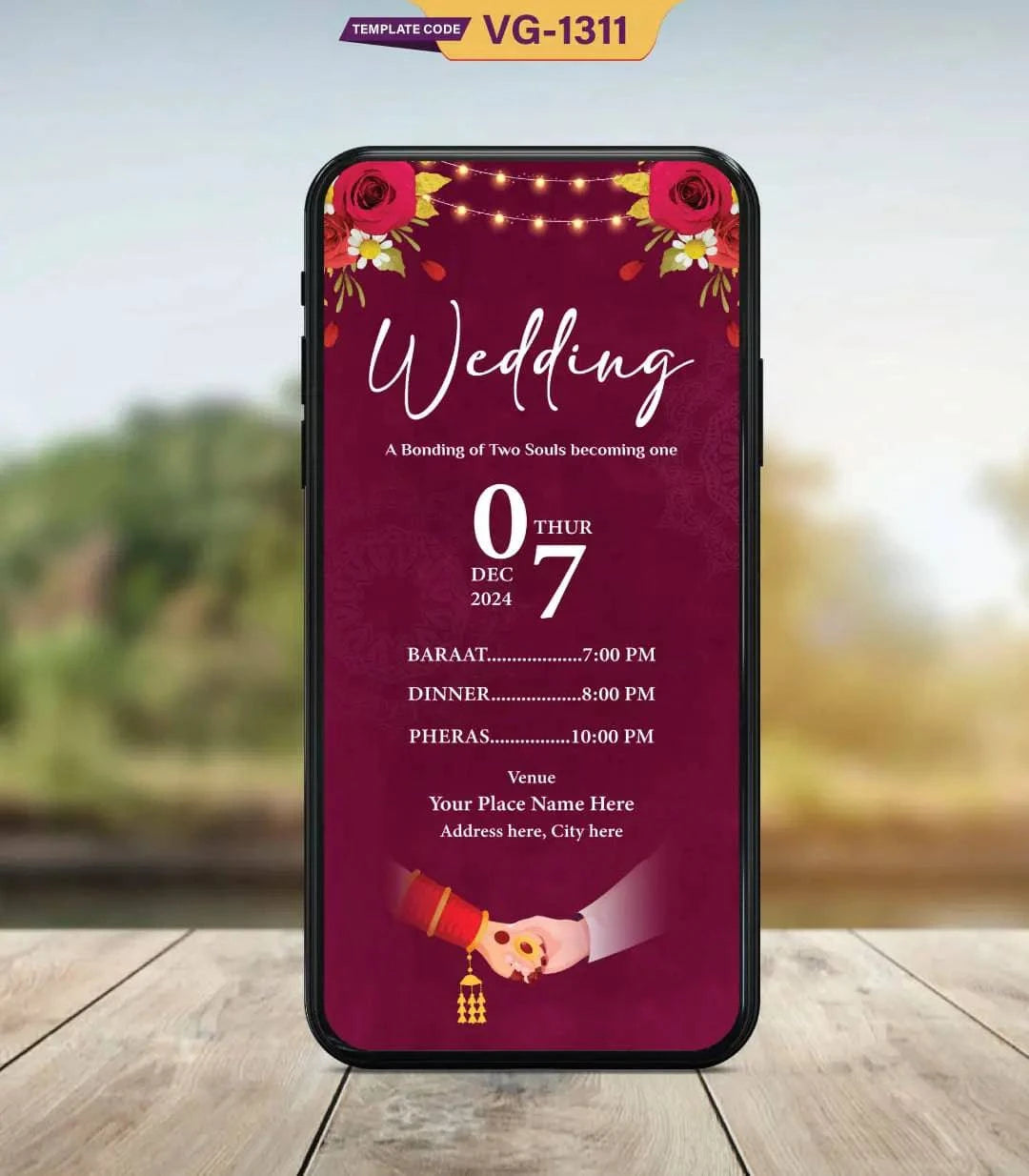 Multiple Events Cartoon Wedding Invitation PDF Cards