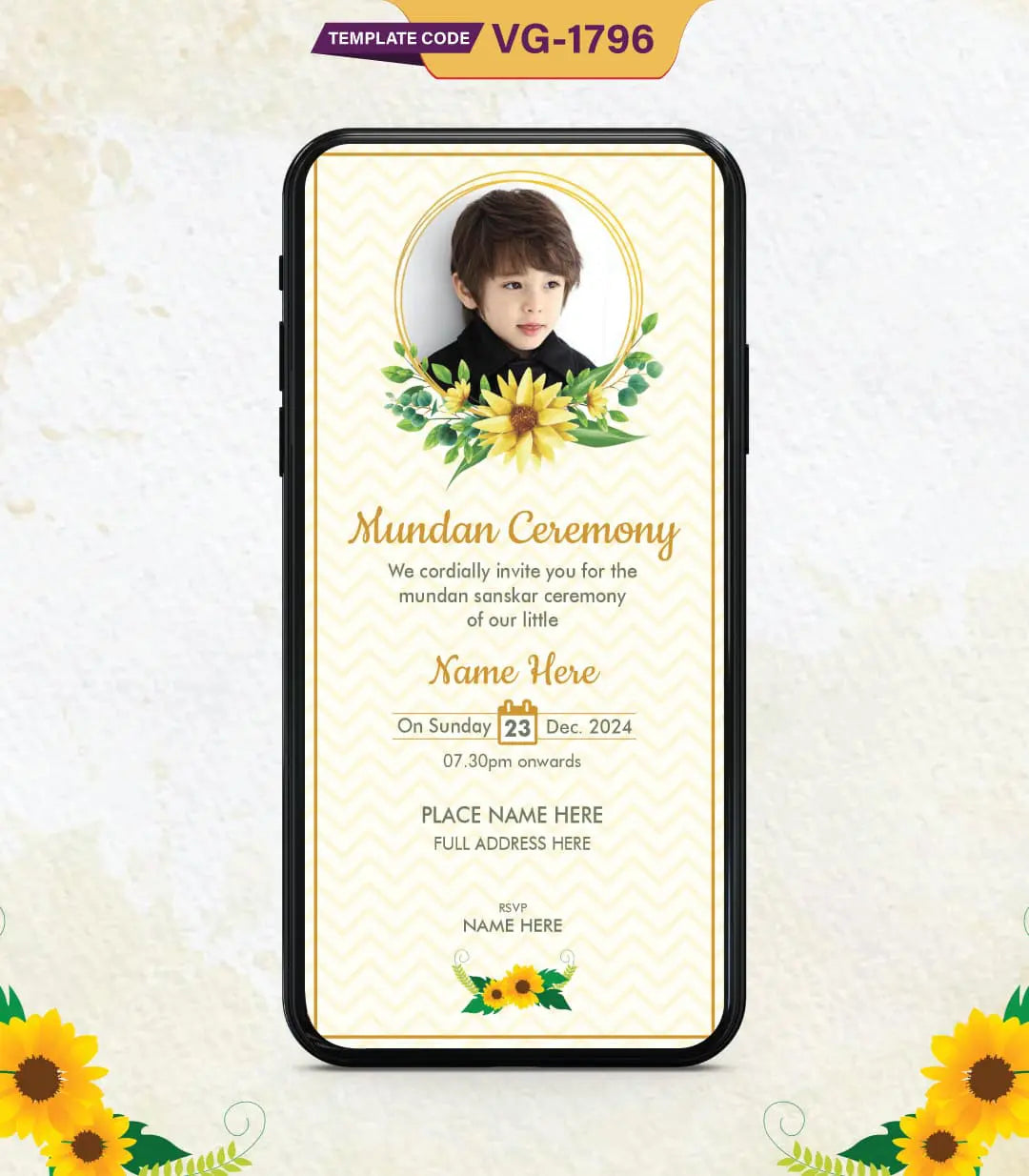 Mundan Ceremony Invitation Templates 