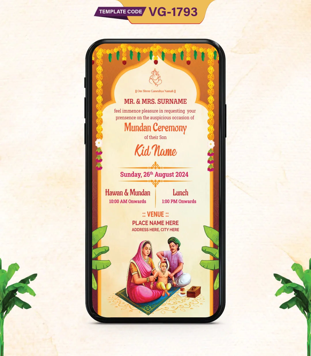 Mundan Ceremony Invitation