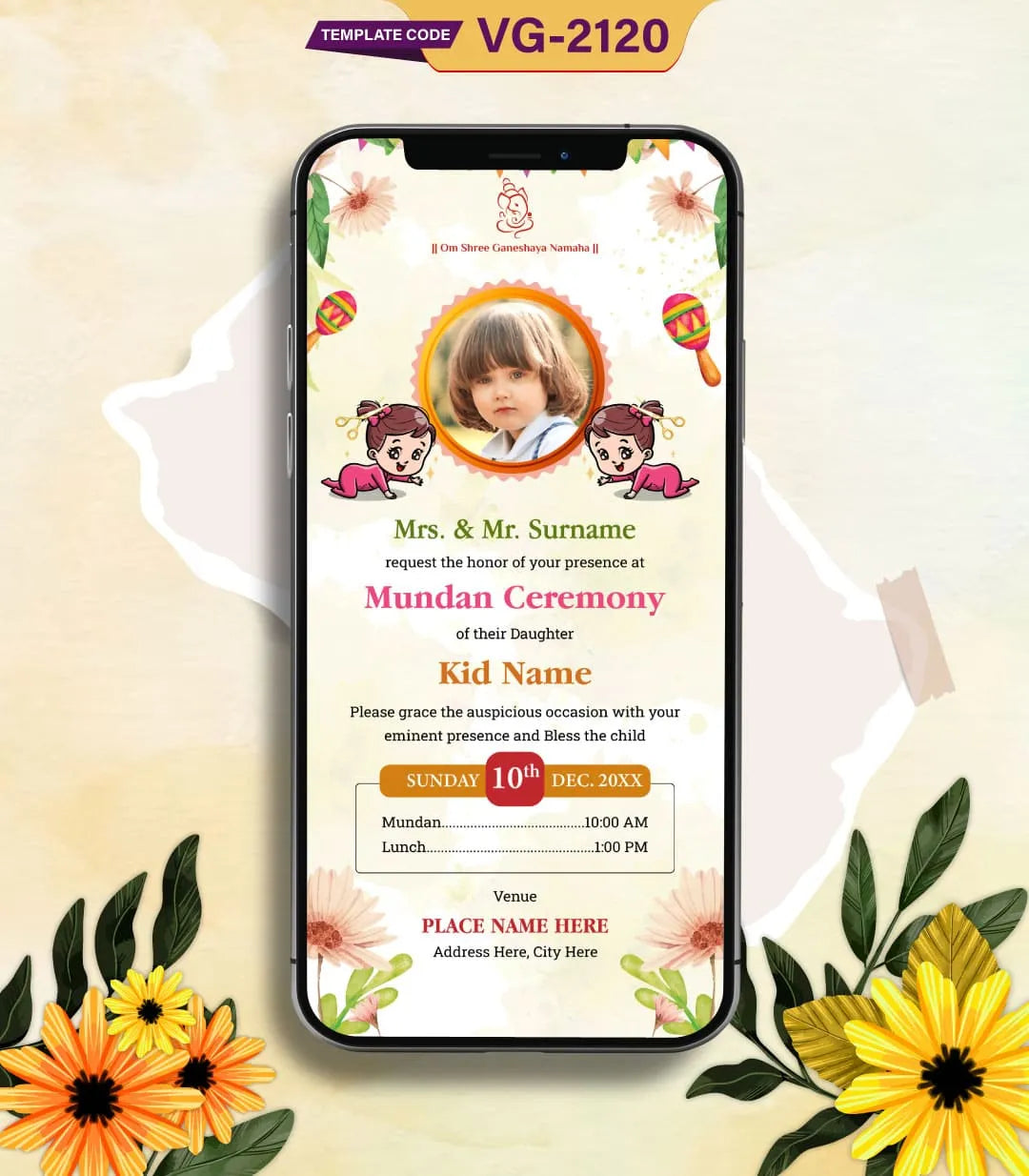 Mundan Invitation Card Online 