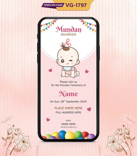 Mundan Invitation | VG-1797