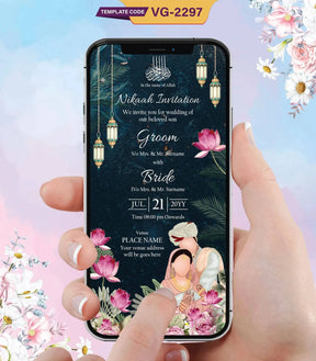 Muslim Caricature Wedding Invitation