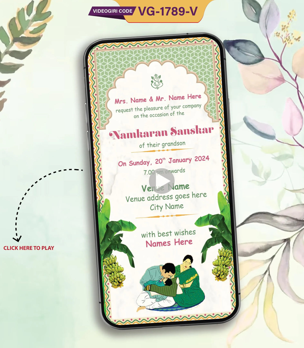 Naming Ceremony Invitation Video | VG-1789-V