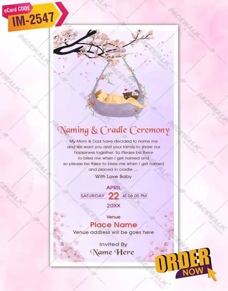 Naming & Cradle Ceremony Invitation