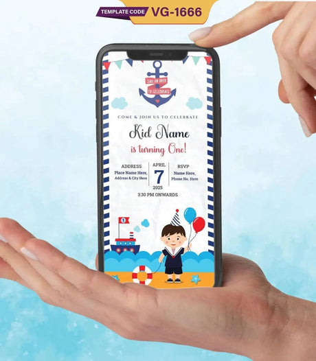 Nautical Birthday Party Invitation Card