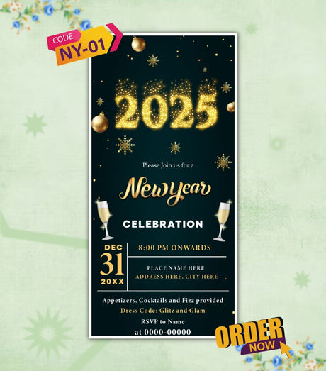 New Year Invitation Card 2025