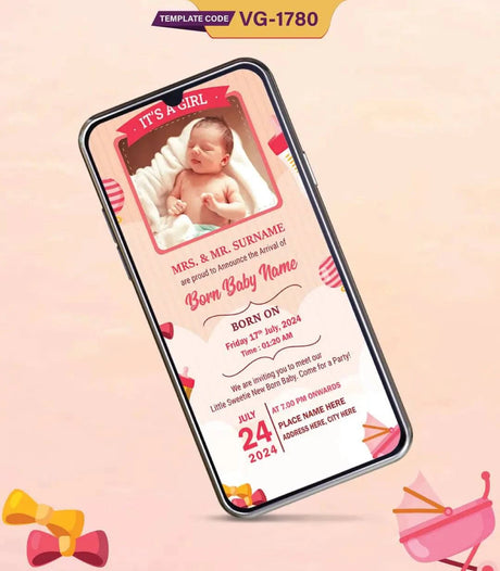 Newborn Baby Birth Announcement Card