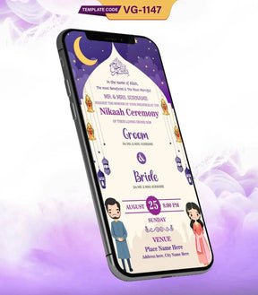 Nikah Invitation Couple Cartoon