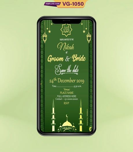 Nikah Invitation eCards For Whatsapp | VG-1050