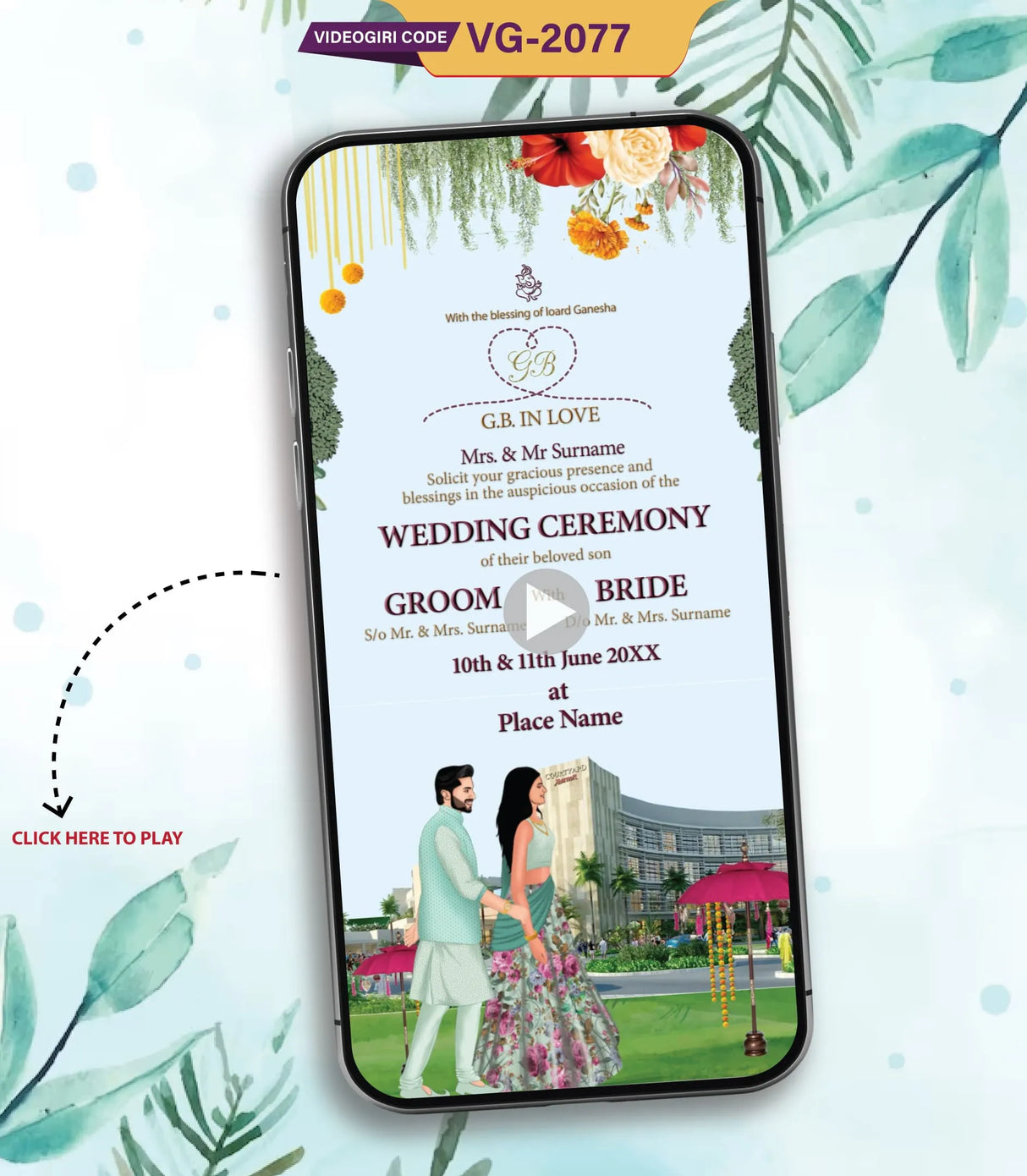 Online Caricature Wedding Invite Video | VG-2077