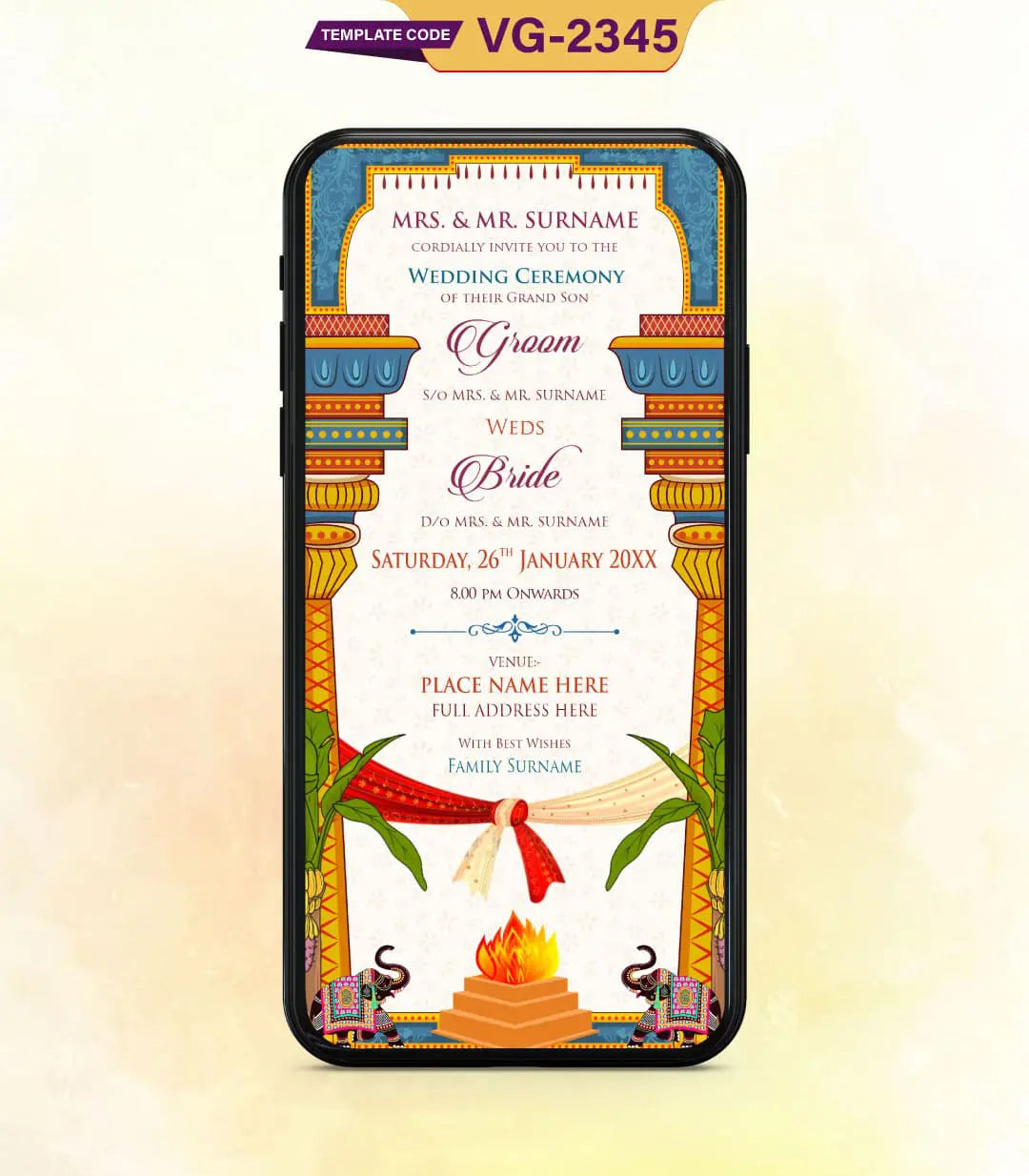 Online South Indian Wedding Card