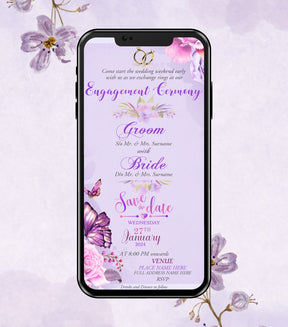 Online Engagement Ceremony Invitation Card