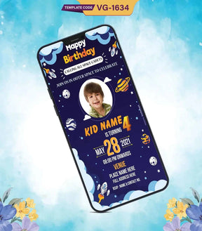 Outer Space Theme Birthday Invitation