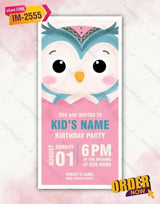 Cute Owl Birthday Invitation Card