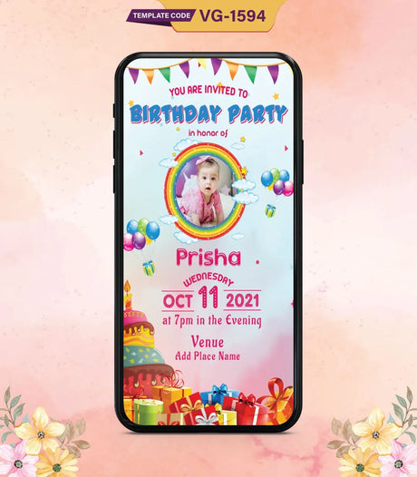 Paperless Birthday Invitation | VG-1594