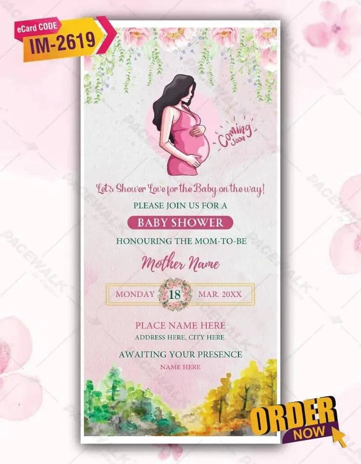 Pastel Colors Baby Shower Invitation Card 