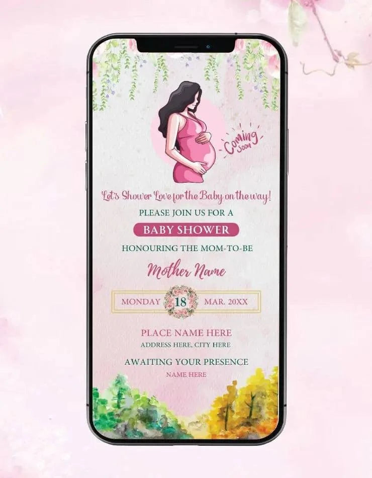 Pastel Colors Baby Shower Invitation Card 