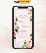 Peach Roses Wedding Invitation 