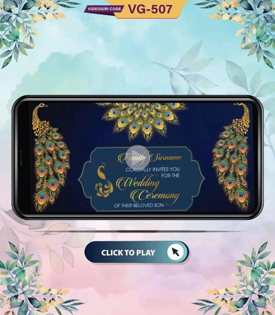 Peacock Theme Wedding Invitation Video 