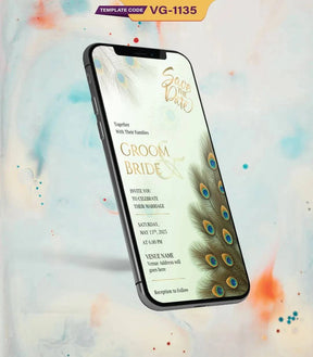 Peacock Feather Theme Wedding Invitation