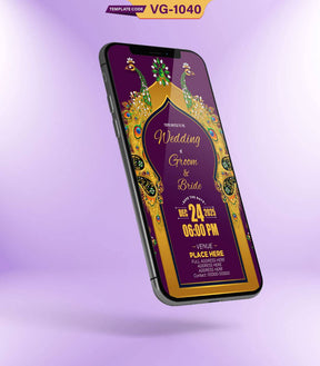 Peacock Theme Wedding Invitation