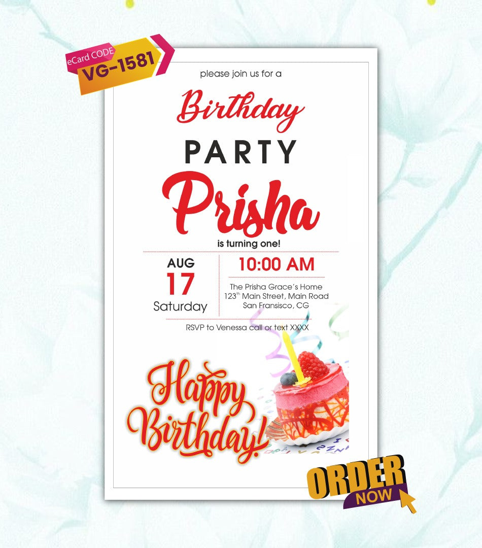 Personalized Birthday Invitation Card 