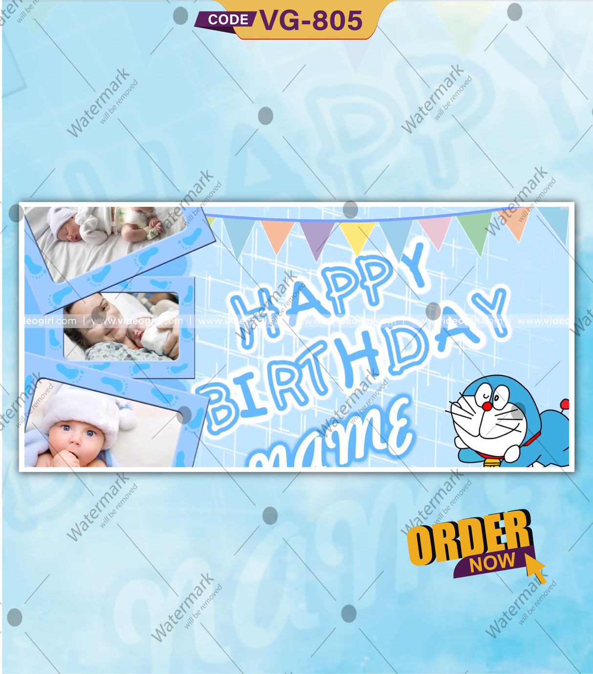 Personalized Birthday Invitation Video Doraemon Theme