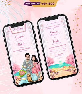 Personalized Caricature Wedding Invitation Card