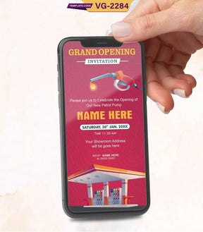 Petrol Pump Opening Invitation Card |