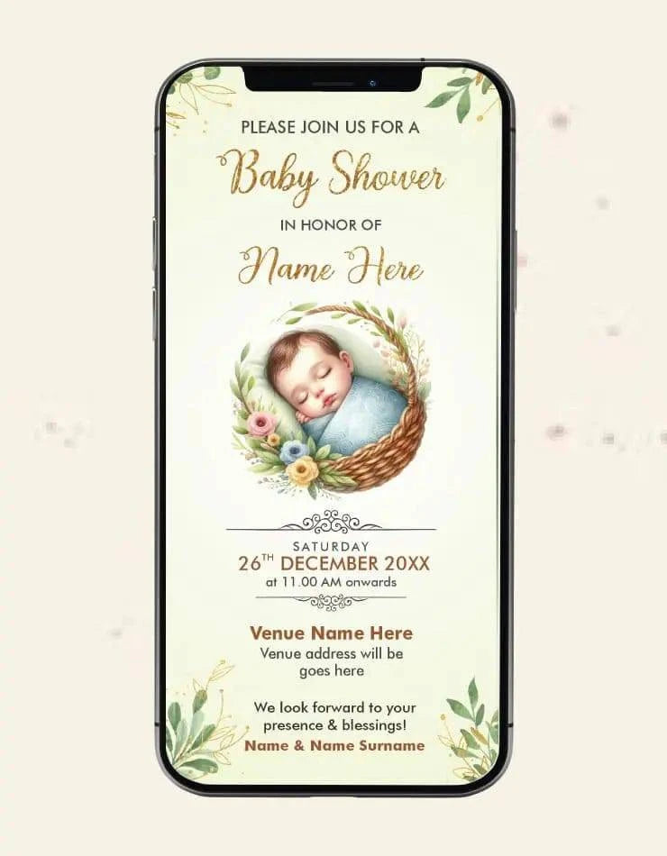 Photo Baby Shower Invitation Card