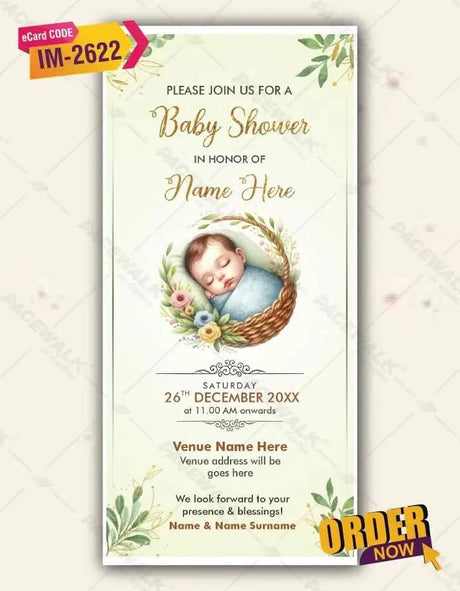 Photo Baby Shower Invitation Card