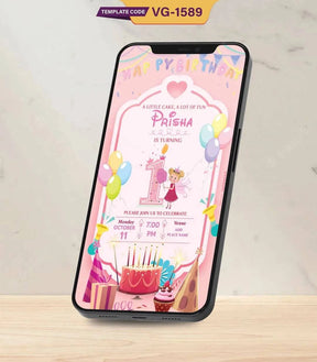 Pink-Themed Birthday Invitation Card