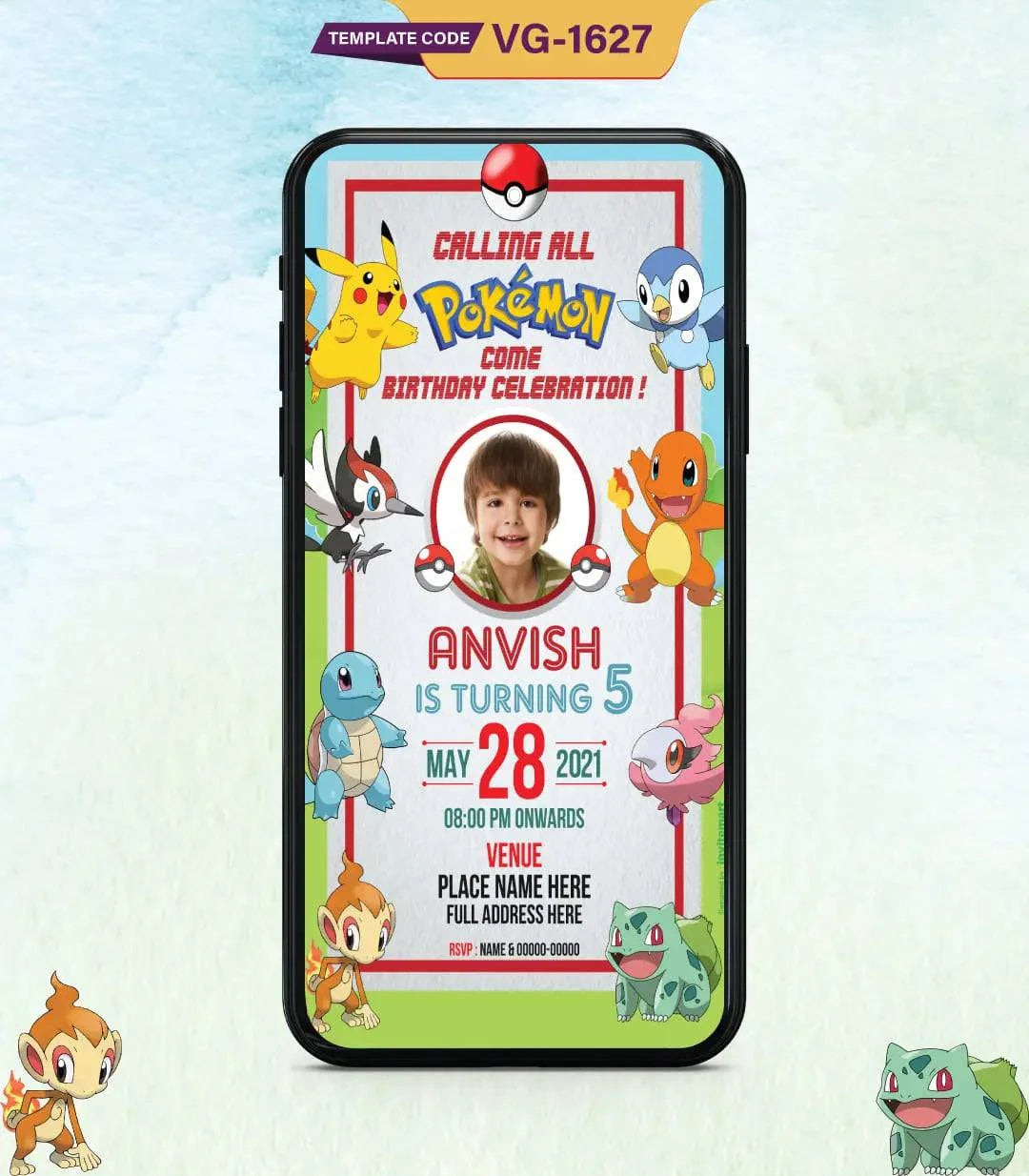 Pokemon Birthday Party Invitation