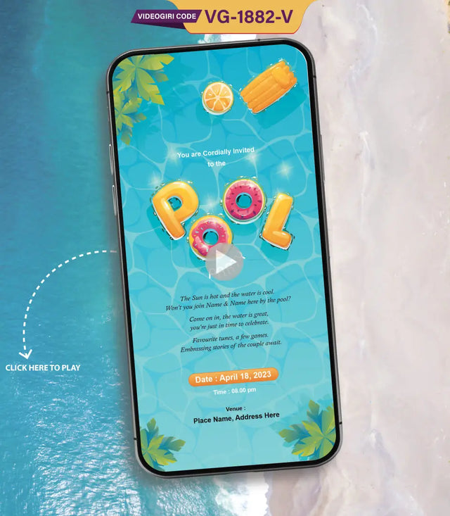 Pool Party Invitation Card Video