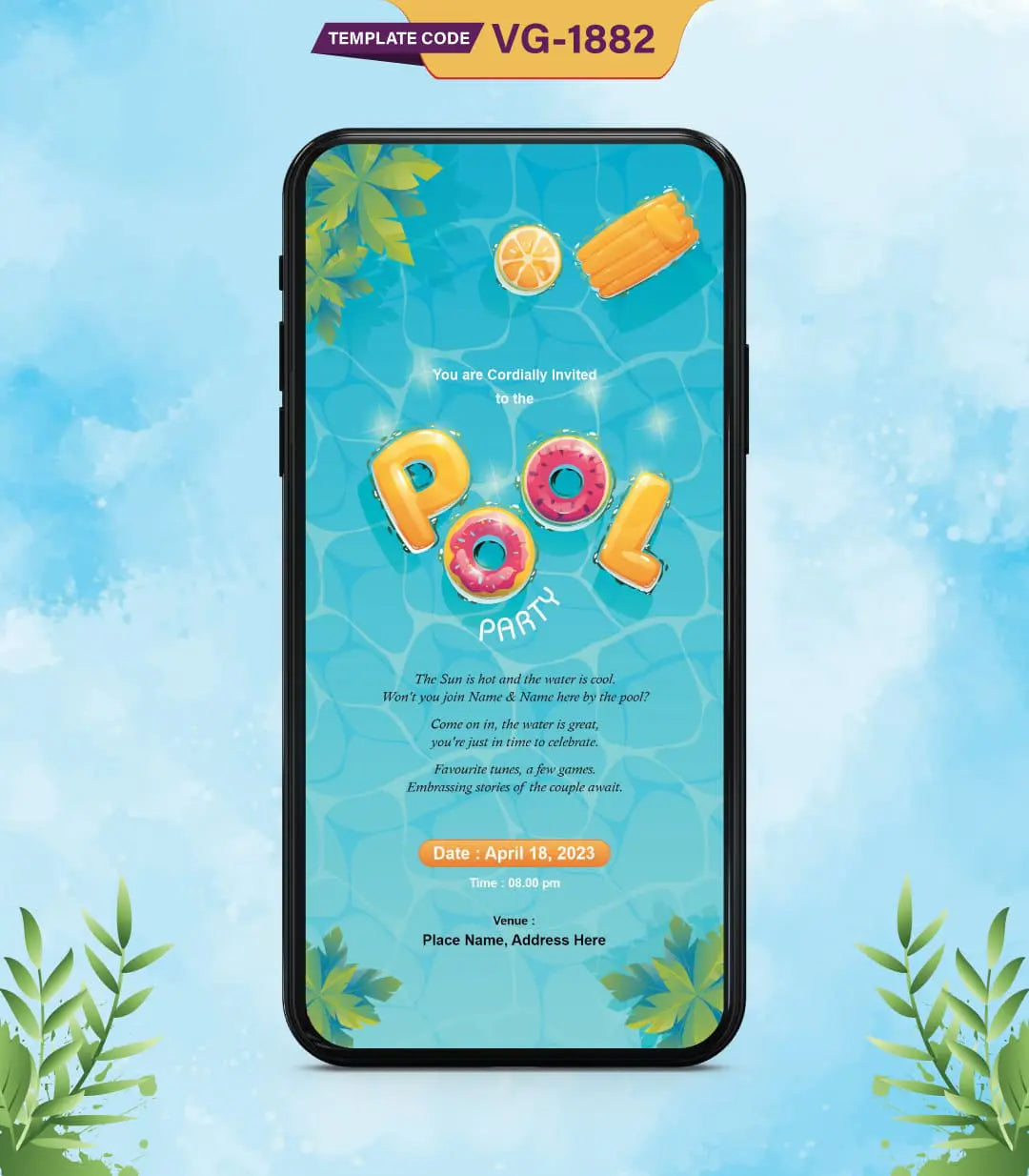 Pool Party Invitation Card