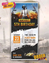 Pubg Theme Birthday Party Invitation Card