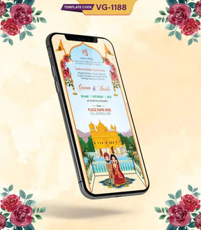 Punjabi Cartoon Wedding Invitation Templates 