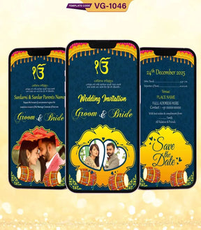 Punjabi Sikh Wedding Invitation ecard With Pictures 