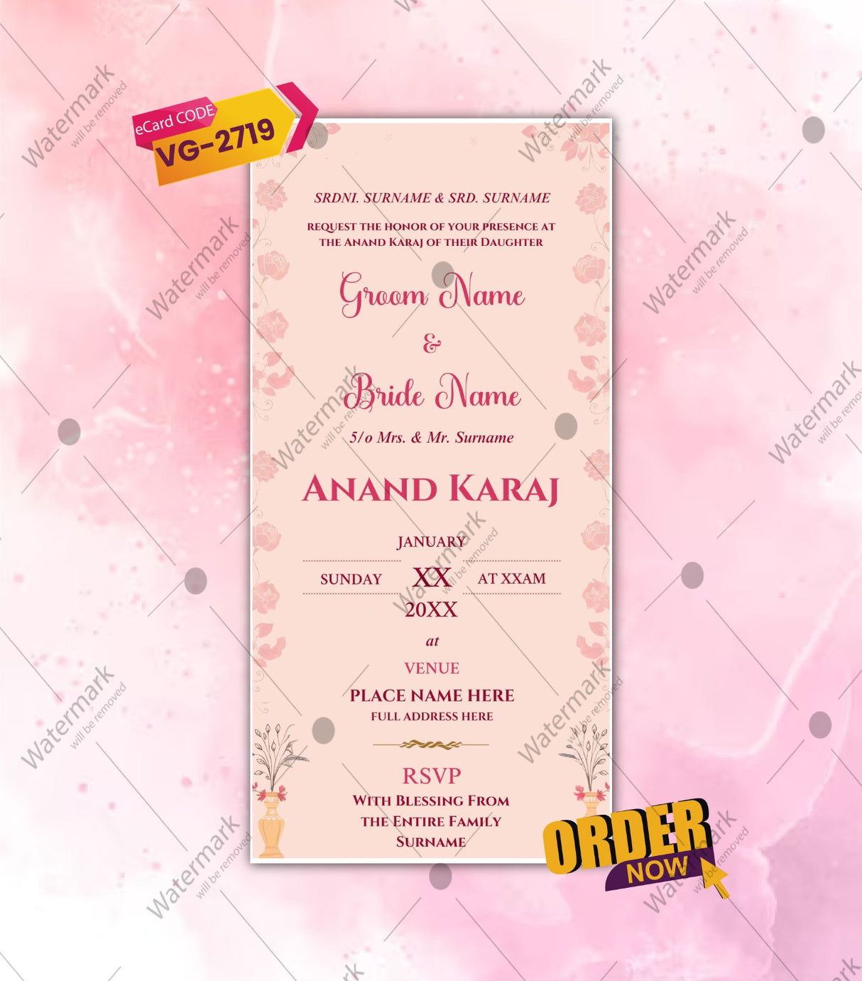 Punjabi Wedding Invitation Card 