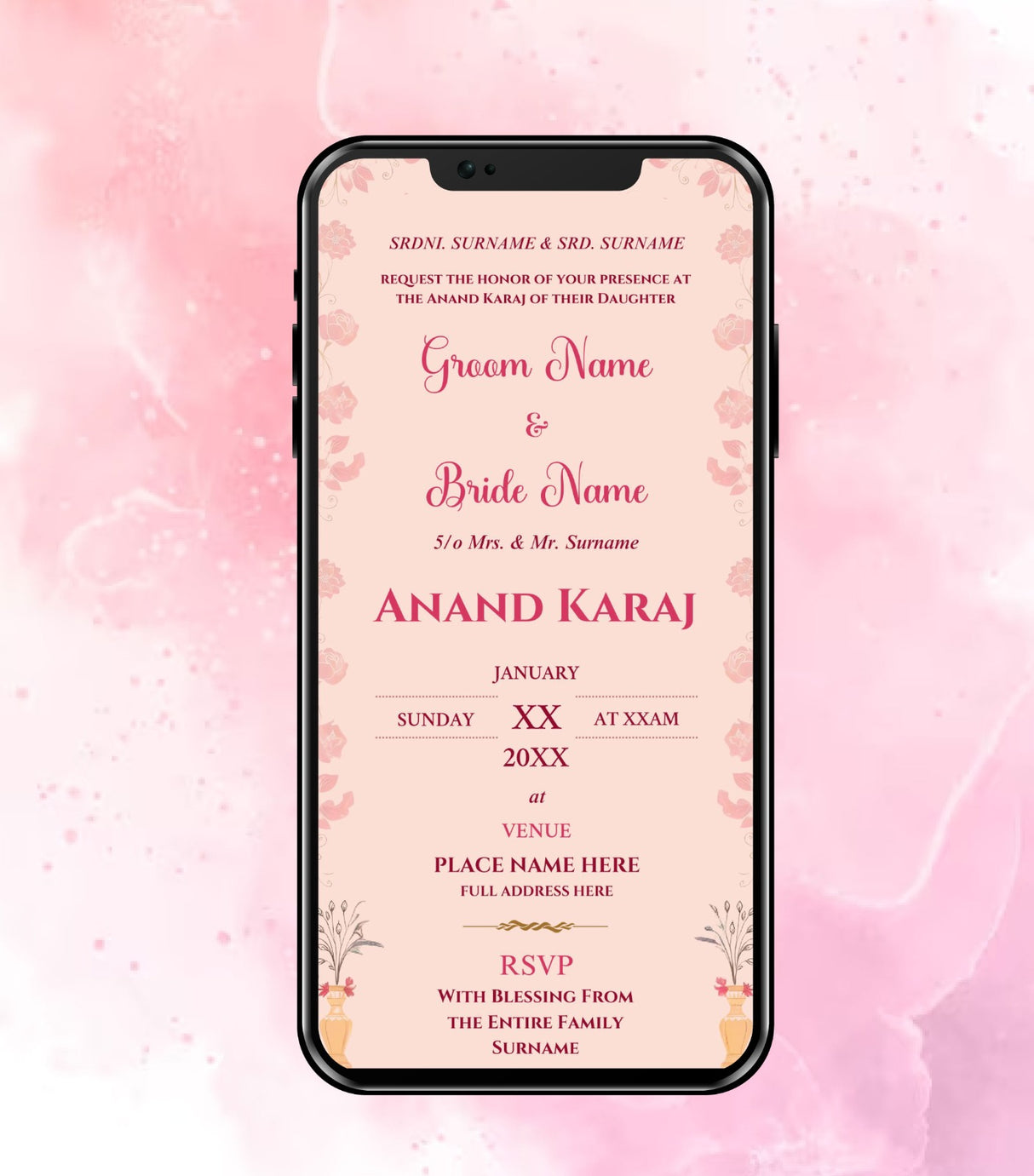 Punjabi Wedding Invitation Card 