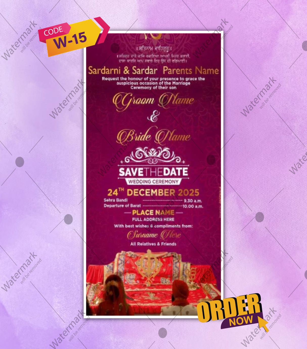 Punjabi Sikh Wedding Invitation Cards