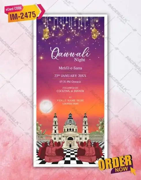 Qawali Night Invitation Card Template