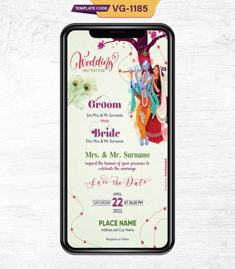 Radha Krishna Theme Wedding Invite Video