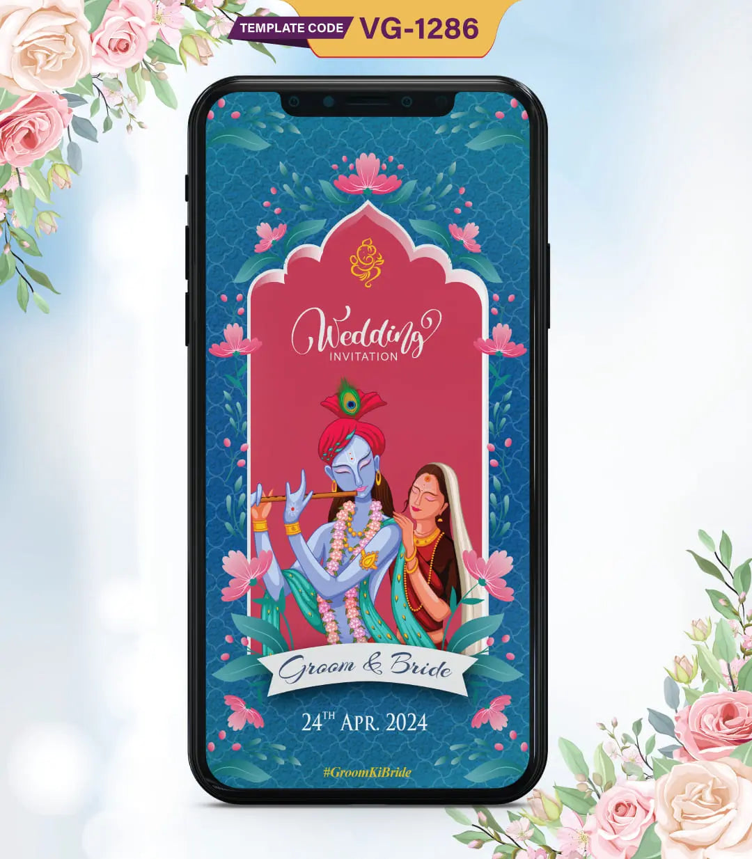 Radha Krishna Wedding Invitation Templates