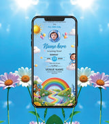 Rainbow Theme Birthday Invitation Card 