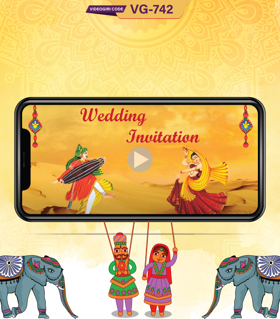 Rajasthani Marwari Style Wedding Invitation Animated Video