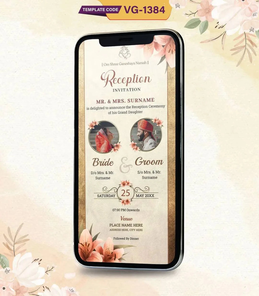 Reception Invitation Templates | Traditional Floral Theme Wedding Rece ...