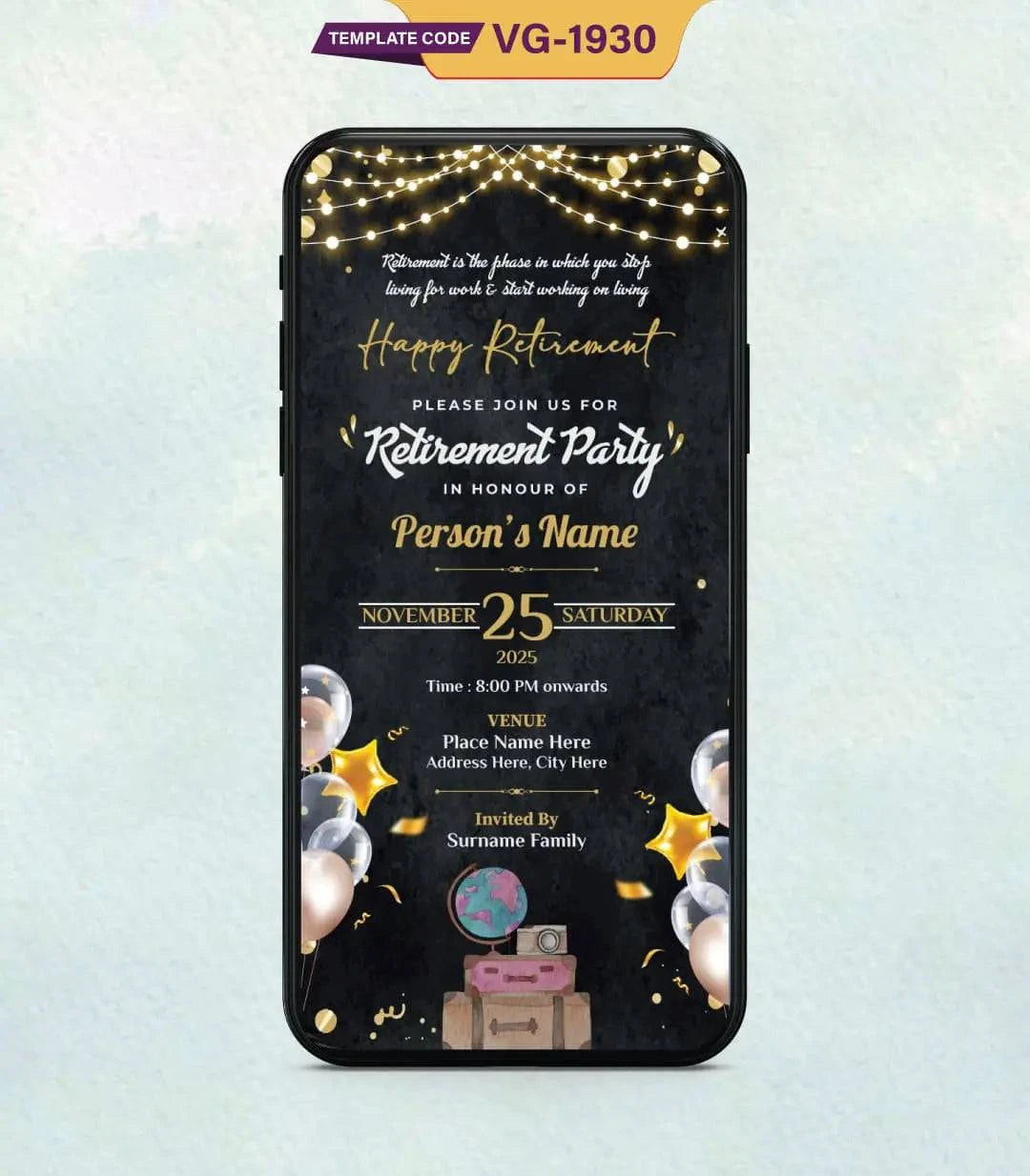 Retirement Party Invitation Card