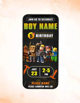 Roblox Birthday Invitation Card